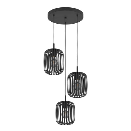 Eglo EU Romazzina Steel Black 3-Light Pendant