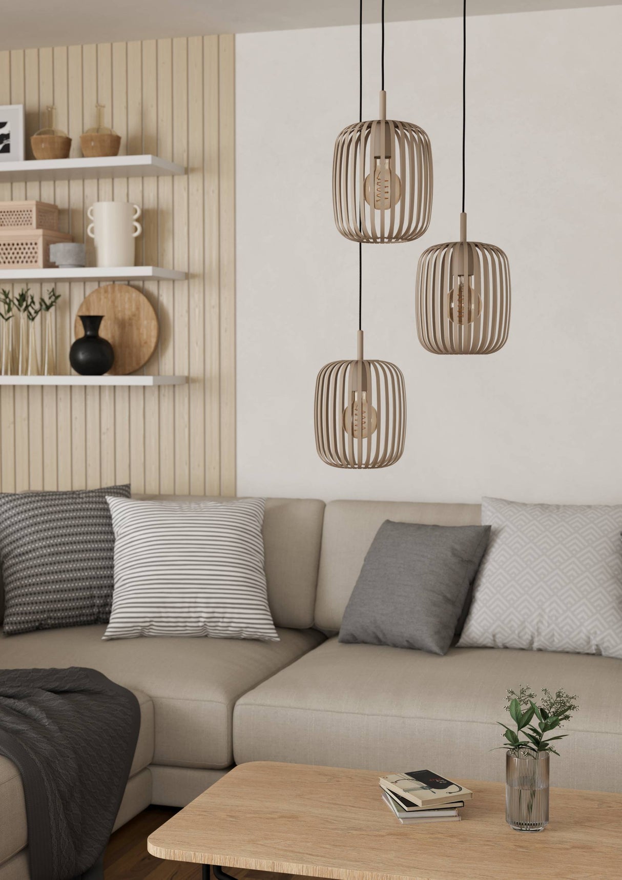 Eglo EU Romazzina Steel Sandy 3-Light Pendant