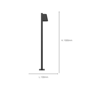 Eglo EU STAGNONE Outdoor Pedestal Light – Black Aluminium & Clear Glass, GU10 LED Included, Warm White 3000K, IP54, 1000mm