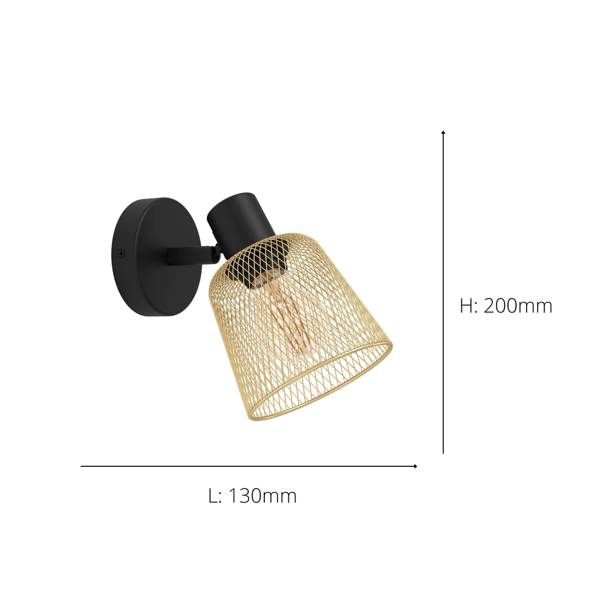 Eglo EU Coslada Black & Brass Contemporary Steel Single Spotlight