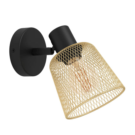 Eglo EU Coslada Black & Brass Contemporary Steel Single Spotlight