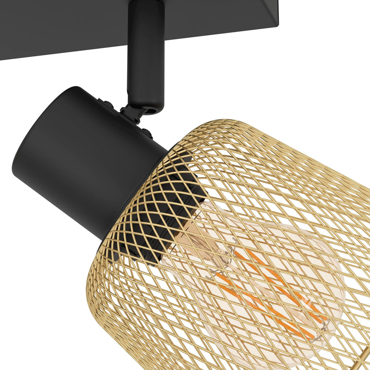 Eglo EU Coslada Black & Brass Contemporary Steel 4-Light Spotlight