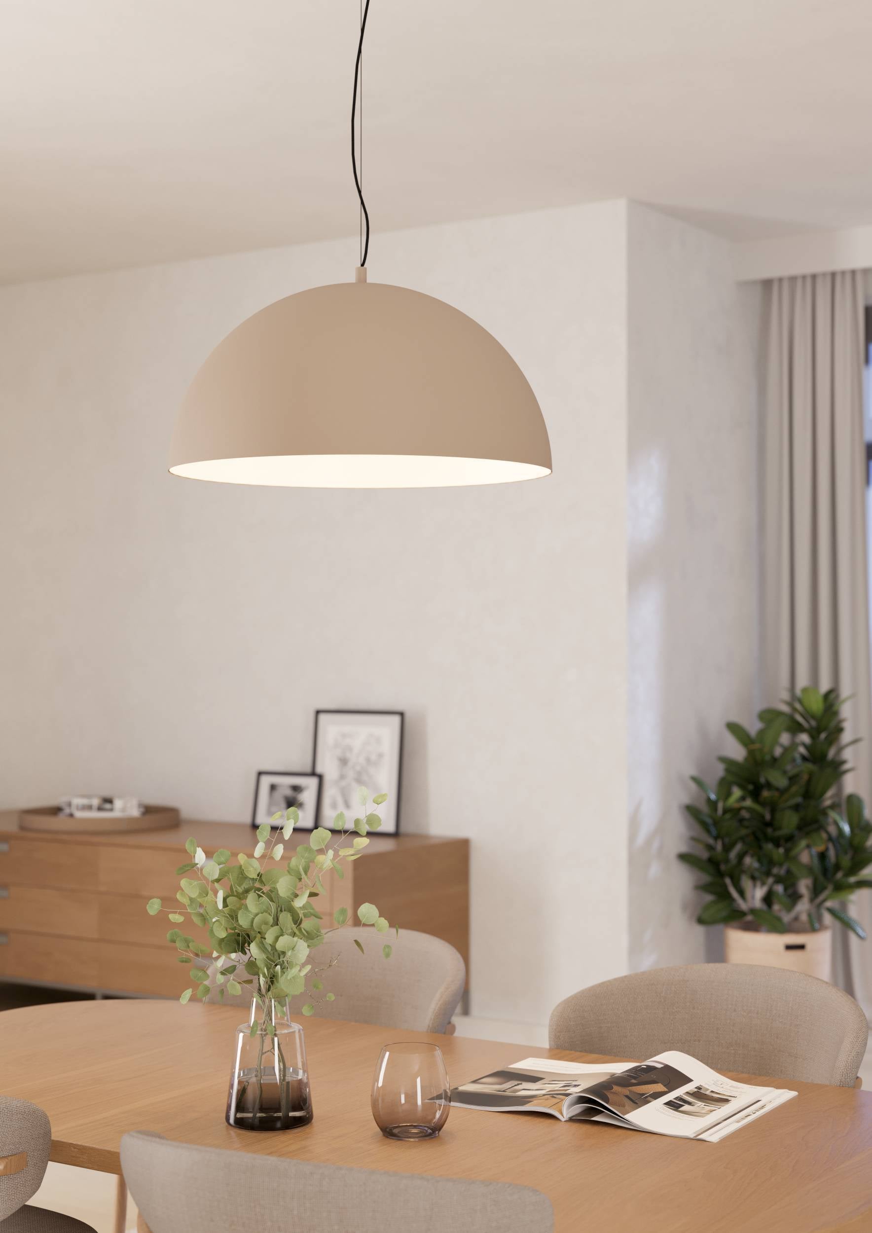 Eglo EU Gaetano 1 Large Grey Steel Dome Pendant Light