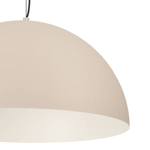 Eglo EU Gaetano 1 Large Sandy & Cream Steel Dome Pendant Light