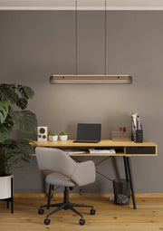Eglo EU Kokomo-Z Steel & Wood Modern Smart Single Pendant