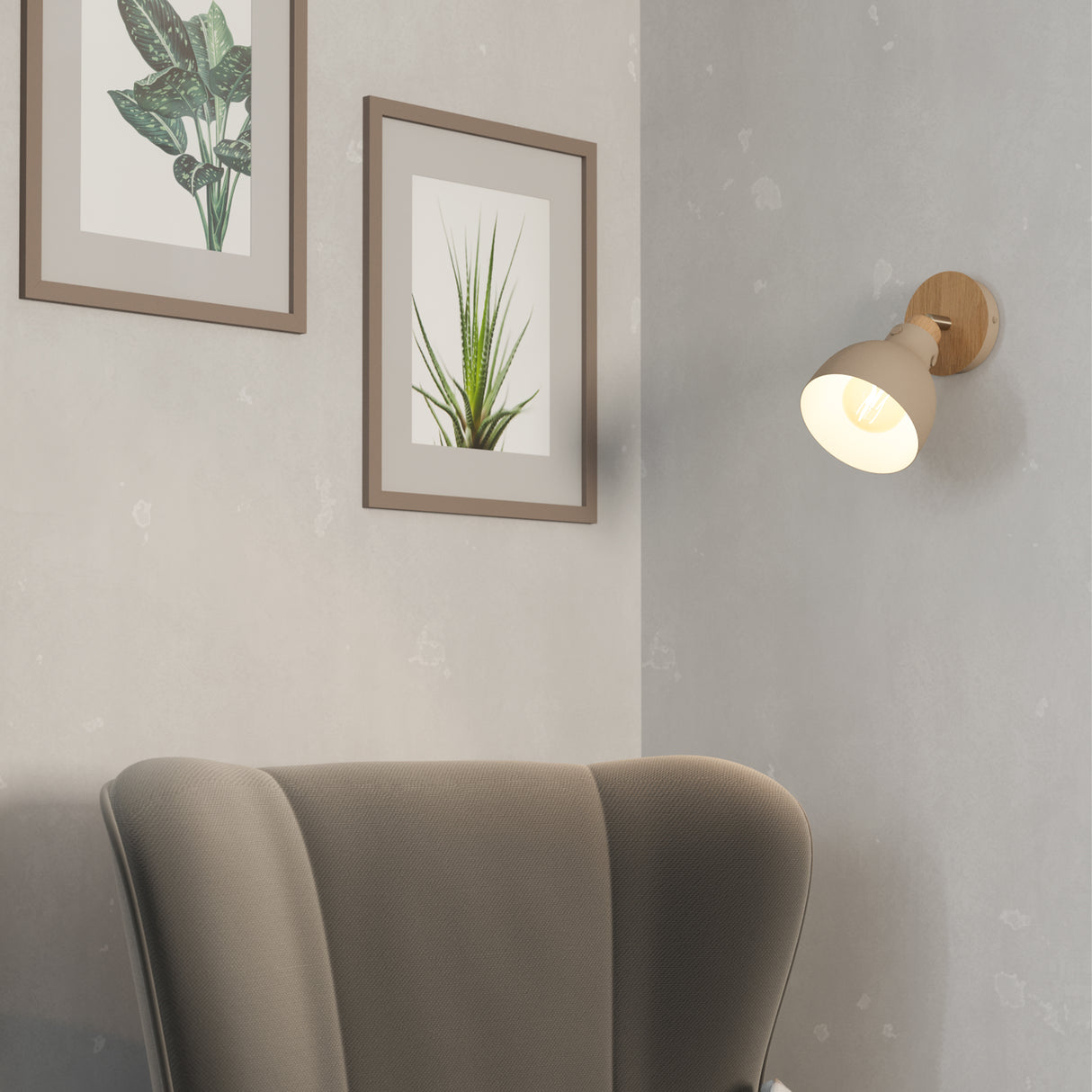 Eglo EU Arrecife Steel Sandy Contemporary Wall Spotlight