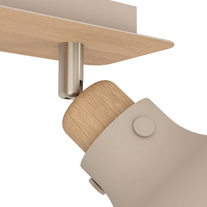 Eglo EU ARRECIFE 4?Light Spot Bar – Brown & Satin Nickel, E27 Fittings, 745mm