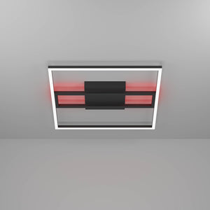 Eglo EU Calagrano-Z Black Aluminium & Steel LED Smart Control Ceiling Light, Square