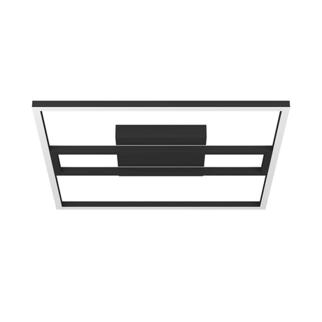 Eglo EU Calagrano-Z Black Aluminium & Steel LED Smart Control Ceiling Light, Square