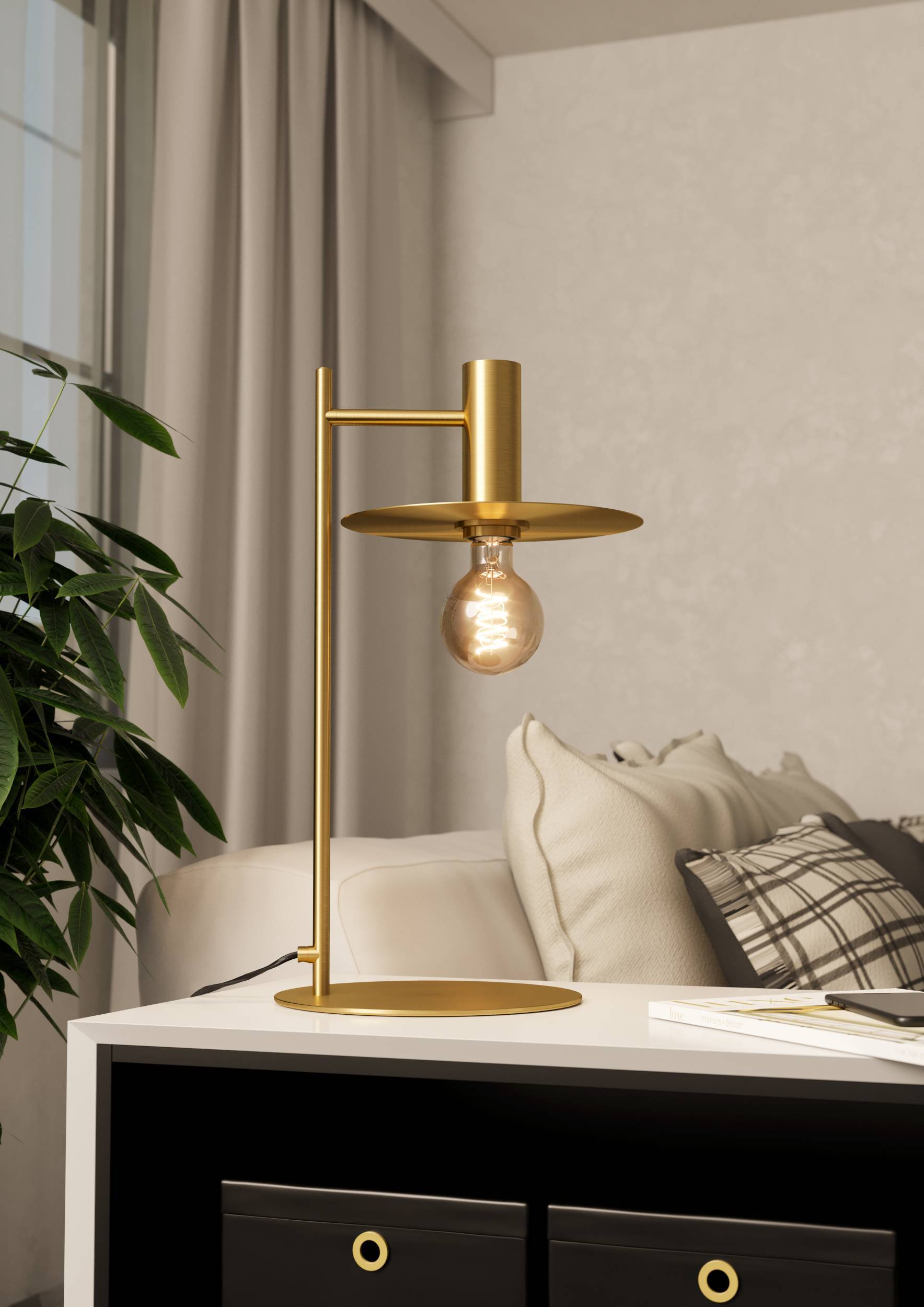 Eglo EU Escandell Brushed Brass Steel Table Lamp