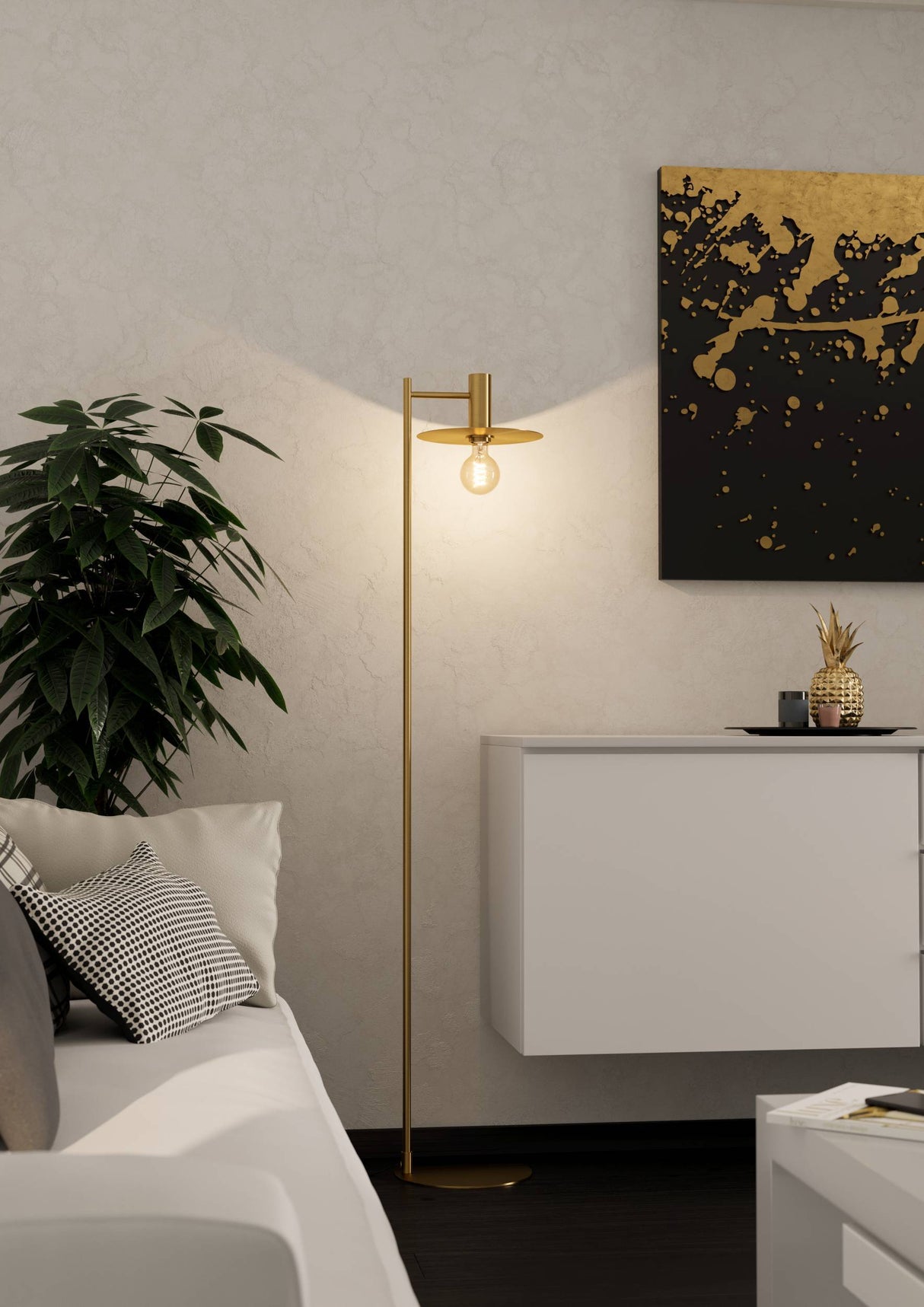 Eglo EU Escandell Brushed Brass Steel Floor Lamp