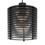 Eglo EU Segovia Black Steel & Wood Modern 3-Light Pendant