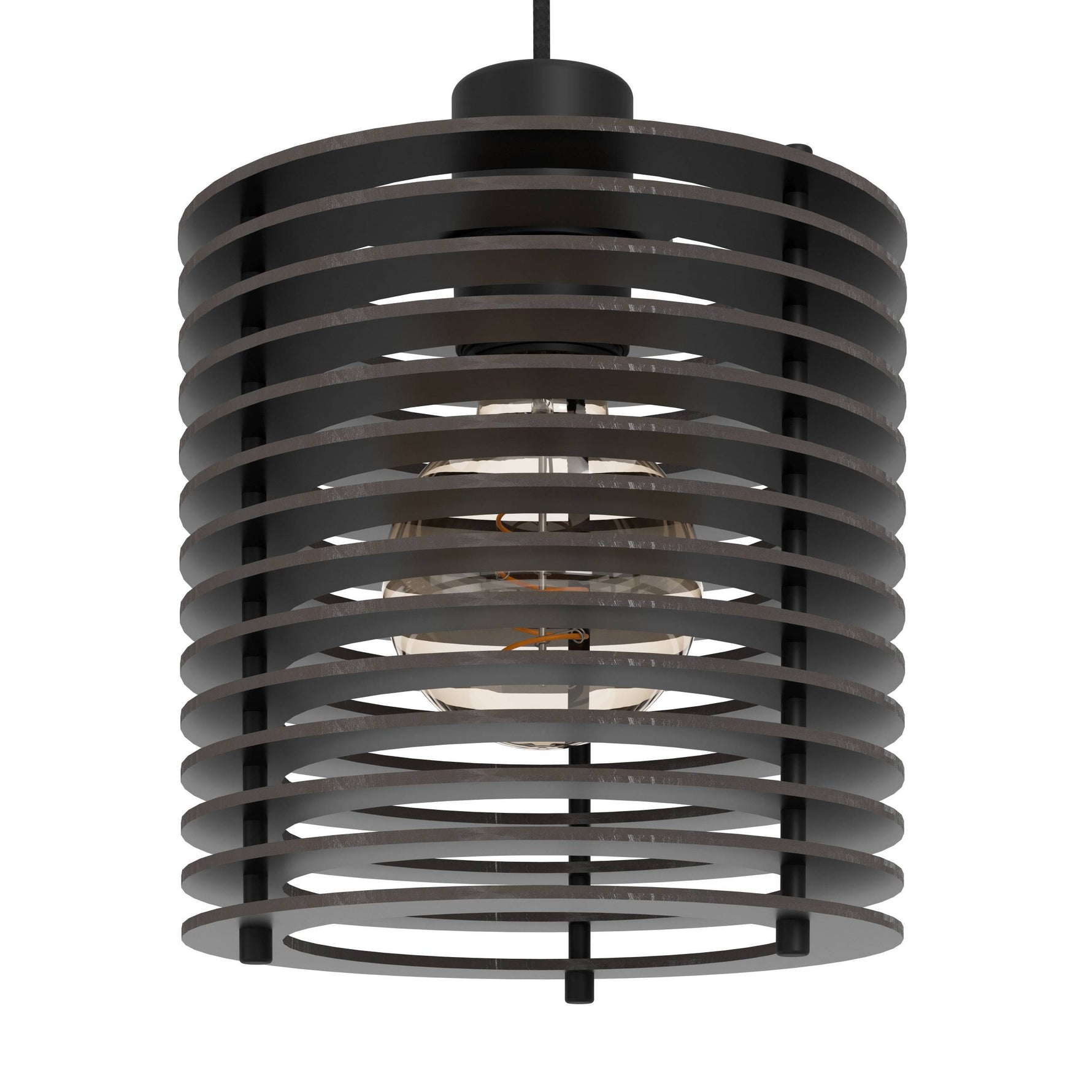 Eglo EU Segovia Black Steel & Wood Modern 3-Light Pendant