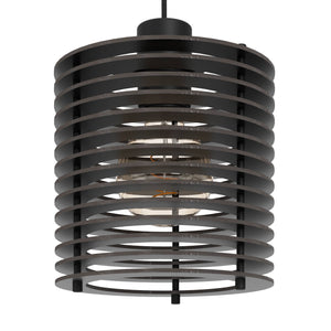 Eglo EU Segovia Black Steel & Wood Modern 3-Light Pendant