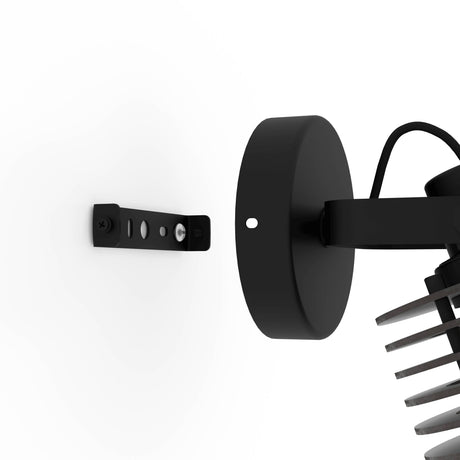 Eglo EU Segovia Black Steel & Wood Modern Single Spotlight