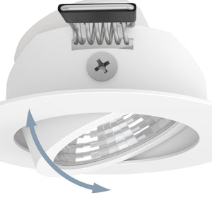 Eglo EU Saliceto White Aluminium LED Warm White Single Recessed Light, 88 x 42mm