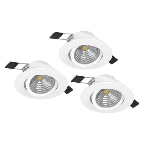 Eglo EU Saliceto White Aluminium LED Warm White Single Recessed Light, 88 x 42mm