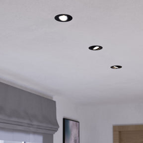 Eglo EU Saliceto Black Aluminium LED Warm White Set of 3 Recessed Light, 88 x 42mm