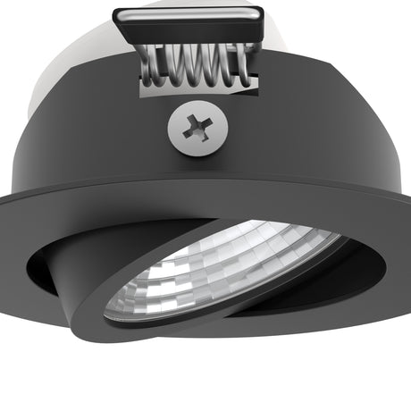 Eglo EU Saliceto Black Aluminium LED Warm White Set of 3 Recessed Light, 88 x 42mm