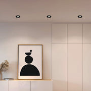 Eglo EU Pineda LED Plastic Black Round Recessed Light, 8.4cm, 3000K
