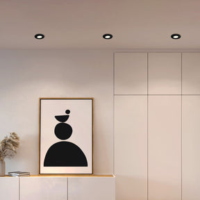 Eglo EU Pineda LED Plastic Black Round Recessed Light, 8.4cm, 3000K