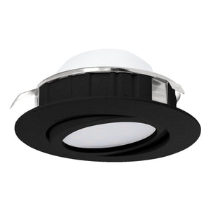 Eglo EU Pineda LED Plastic Black Round Recessed Light, 8.4cm, 3000K
