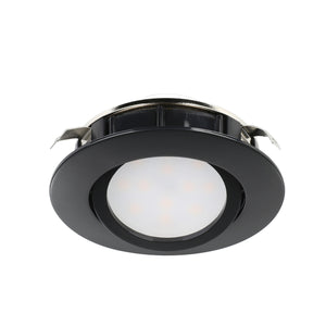 Eglo EU Pineda Plastic Black LED Round Set of 3 Recessed Lights, 8.4cm, 3000K