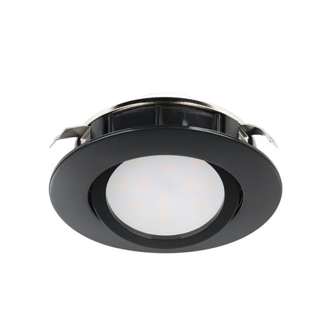 Eglo EU Pineda Plastic Black LED Round Set of 3 Recessed Lights, 8.4cm, 3000K