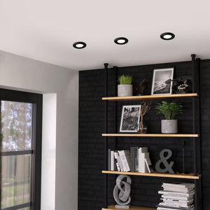 Eglo EU PENETO Recessed Ceiling Light – Black Steel, Triple GU10 LED, High Output Warm White Downlight