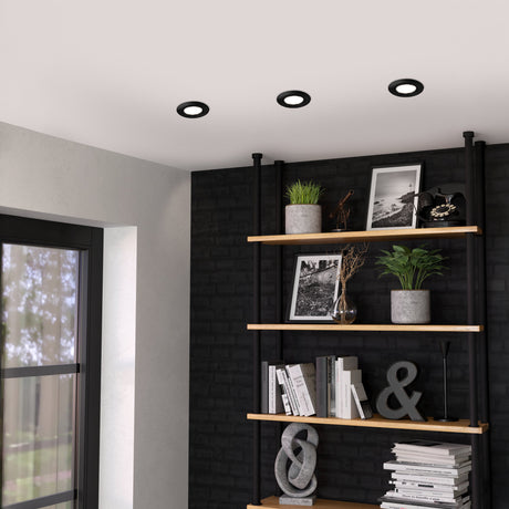Eglo EU PENETO Recessed Ceiling Light – Black Steel, Triple GU10 LED, High Output Warm White Downlight