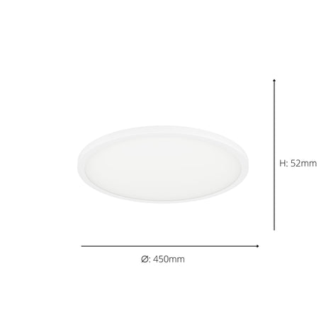 Eglo EU Sarsina-Z White Aluminium & Plastic LED Ceiling Light, 45cm