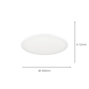Eglo EU Sarsina-Z White Aluminium & Plastic LED Ceiling Light, 60cm