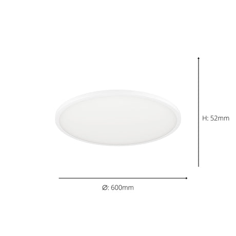 Eglo EU Sarsina-Z White Aluminium & Plastic LED Ceiling Light, 60cm