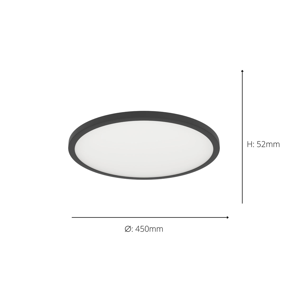 Eglo EU Sarsina-Z Black/White Aluminium & Plastic LED Ceiling Light, 45cm