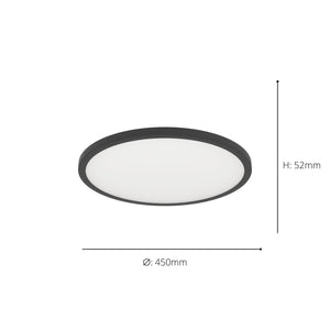 Eglo EU Sarsina-Z Black/White Aluminium & Plastic LED Ceiling Light, 45cm