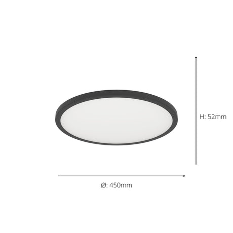 Eglo EU Sarsina-Z Black/White Aluminium & Plastic LED Ceiling Light, 45cm