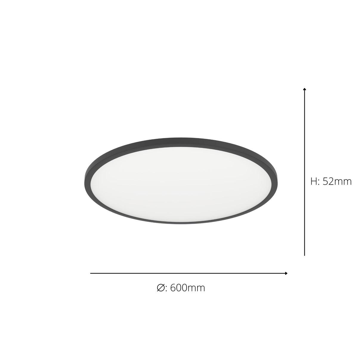 Eglo EU Sarsina-Z Black/White Aluminium & Plastic LED Ceiling Light, 60cm