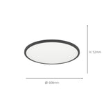Eglo EU Sarsina-Z Black/White Aluminium & Plastic LED Ceiling Light, 60cm product image - Endon Lighting from First Light Direct with great prices and fast UK delivery