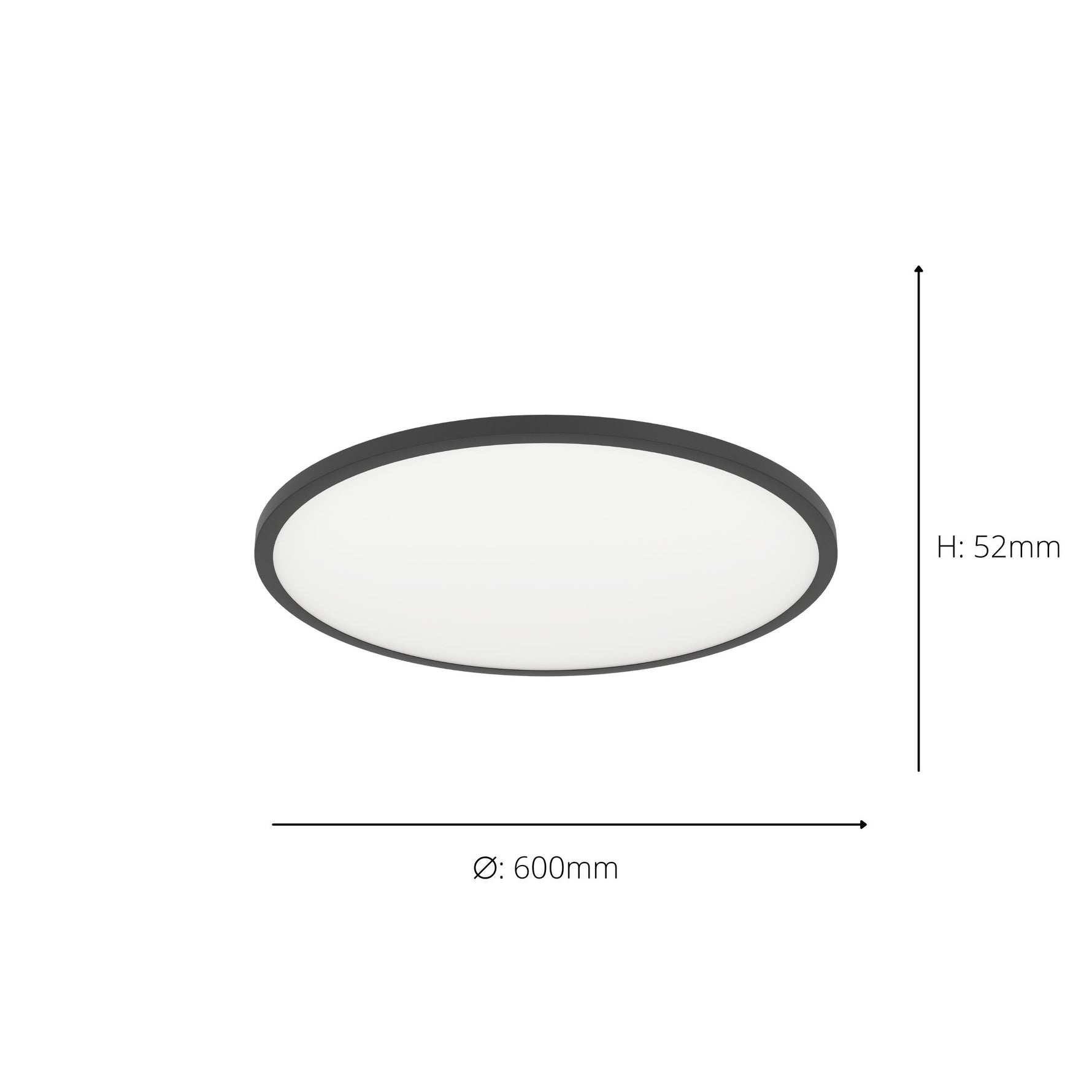 Eglo EU Sarsina-Z Black/White Aluminium & Plastic LED Ceiling Light, 60cm product image - Endon Lighting from First Light Direct with great prices and fast UK delivery