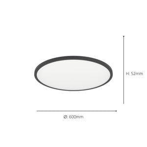 Eglo EU Sarsina-Z Black/White Aluminium & Plastic LED Ceiling Light, 60cm