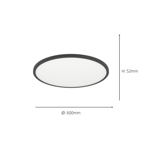 Eglo EU Sarsina-Z Black/White Aluminium & Plastic LED Ceiling Light, 60cm