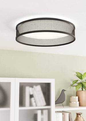 Eglo EU Luppineria Black Steel LED Contemporary Ceiling Light