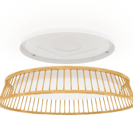 Eglo EU Luppineria Wood & Steel LED Contemporary Ceiling Light