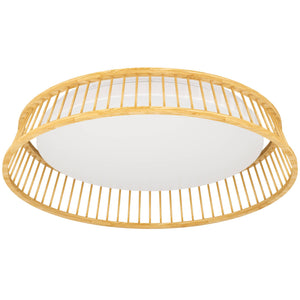 Eglo EU Luppineria Wood & Steel LED Contemporary Ceiling Light