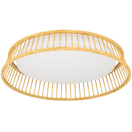 Eglo EU Luppineria Wood & Steel LED Contemporary Ceiling Light