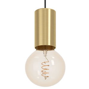 Eglo EU POZUETA?1 Pendant Light – Brushed Brass, E27, Slim Modern Design, Indoor Ceiling Lighting