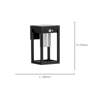 Eglo EU Martano LED Outdoor Solar Light Black with Motion Sensor IP44