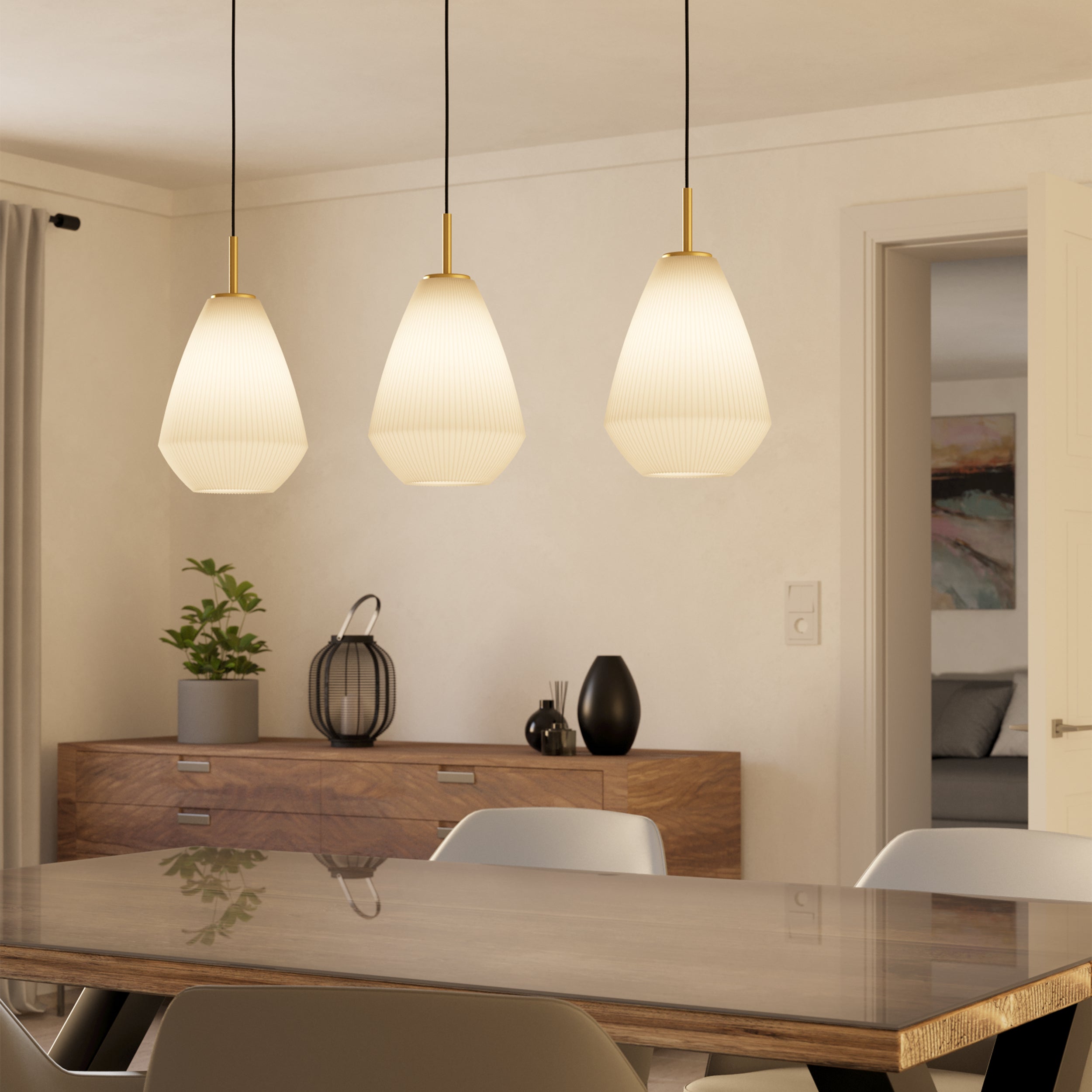 Eglo EU Caprarola Monochrome Sandy Steel 3 Light Pendant