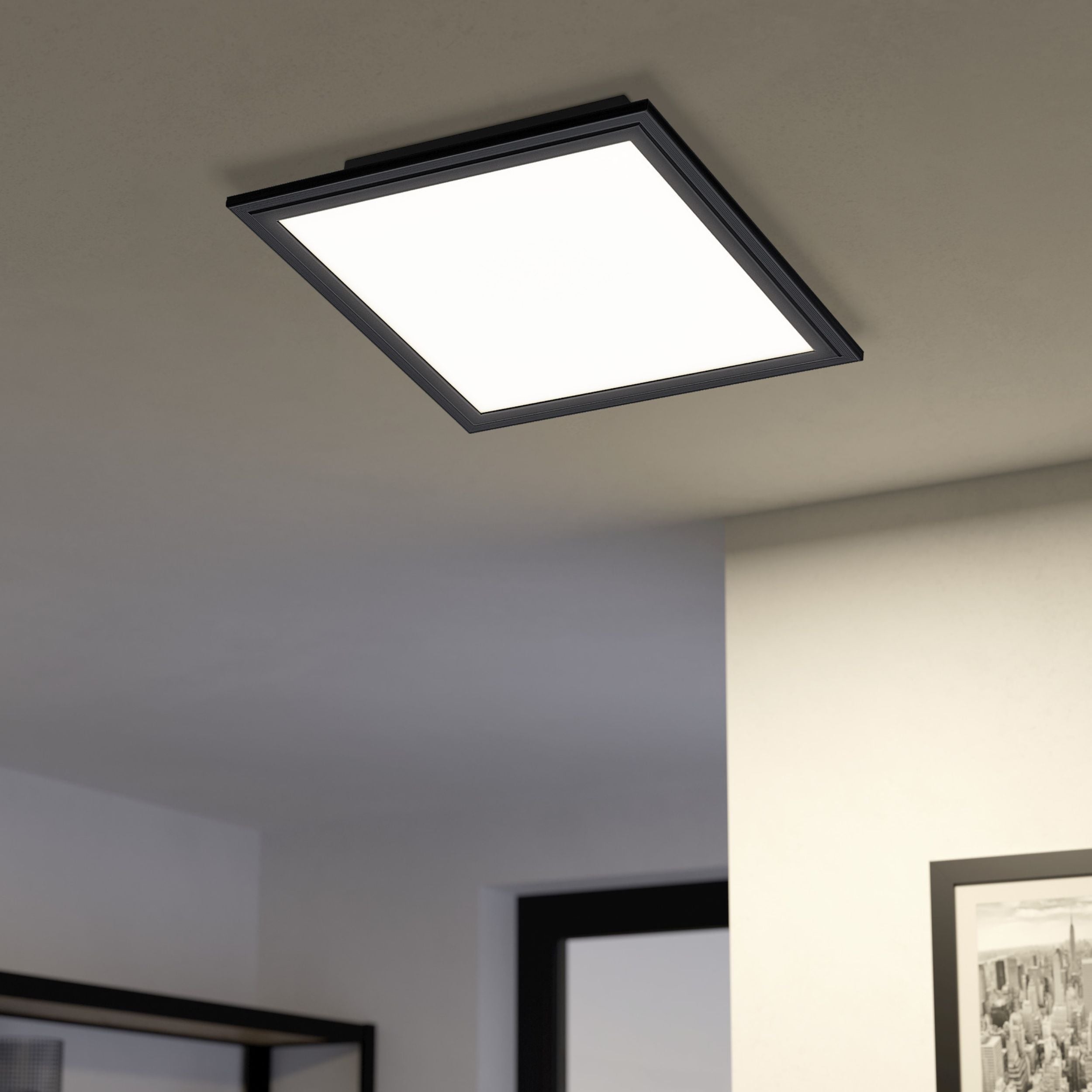 Eglo EU Salobrena 1 Modern Black LED Ceiling Light, 120cm product image - Endon Lighting from First Light Direct with great prices and fast UK delivery