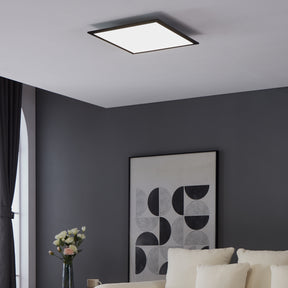 Eglo EU Salobrena 1 Ultra-Slim Modern Black Square LED Ceiling Light 